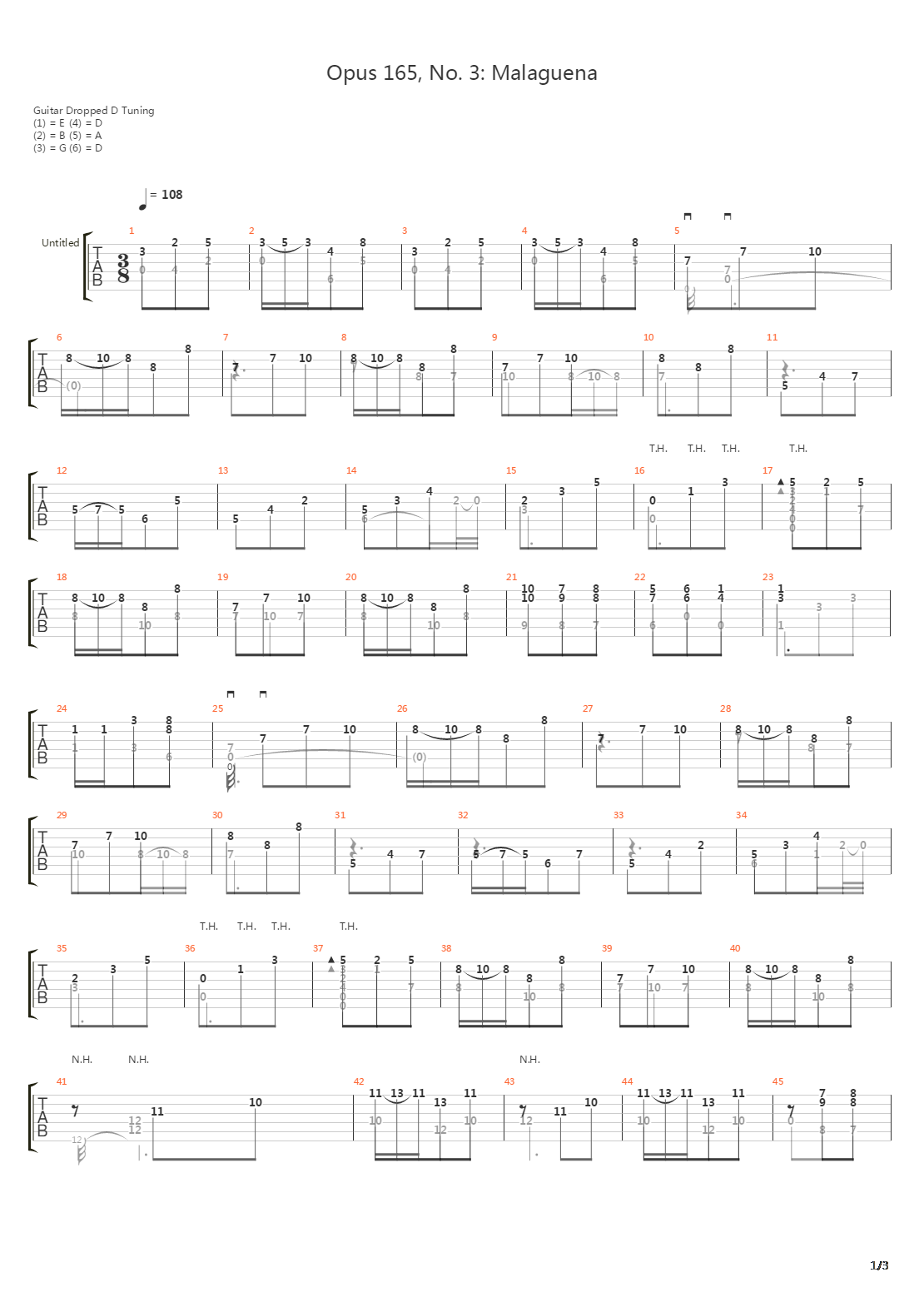 Opus 165 III malaguena吉他谱