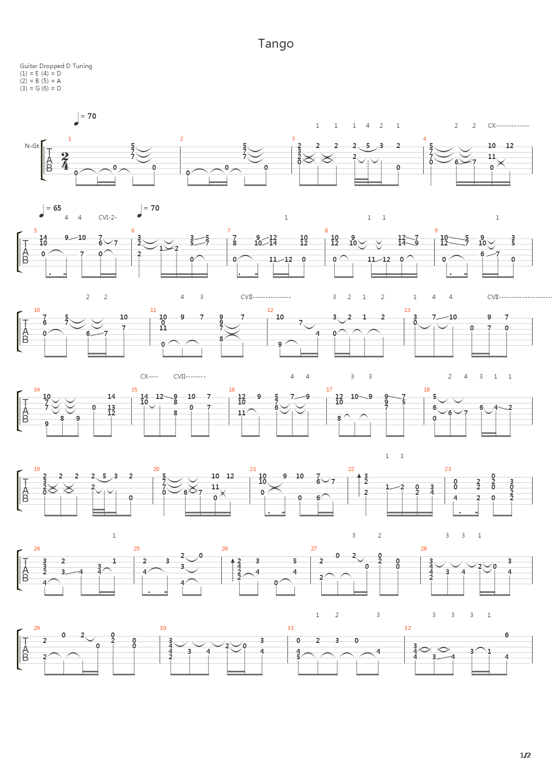 Tango (No.2 De La Suite _'Espana_')吉他谱