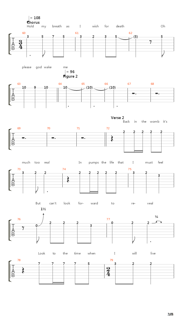 One(13)吉他谱