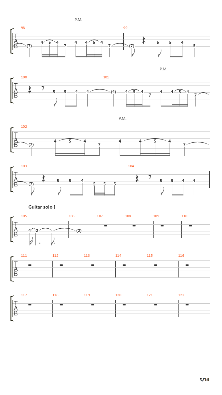 Orion吉他谱
