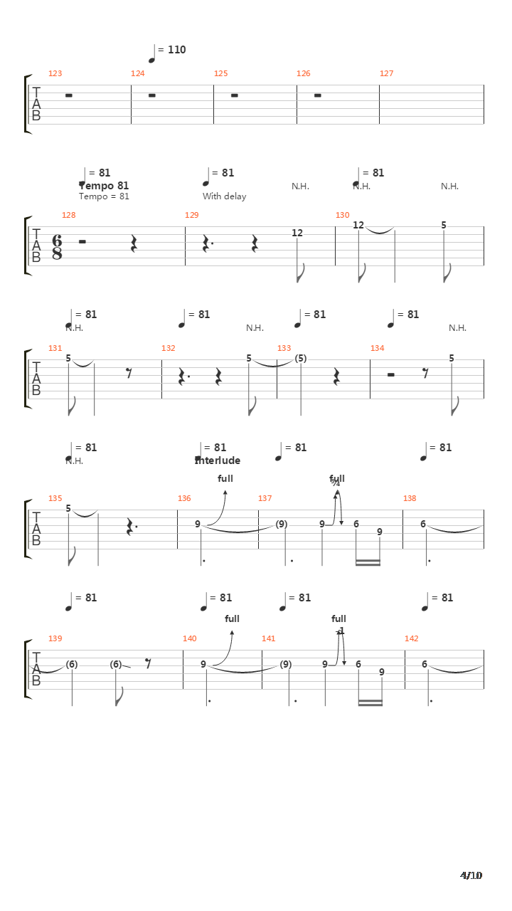 Orion吉他谱