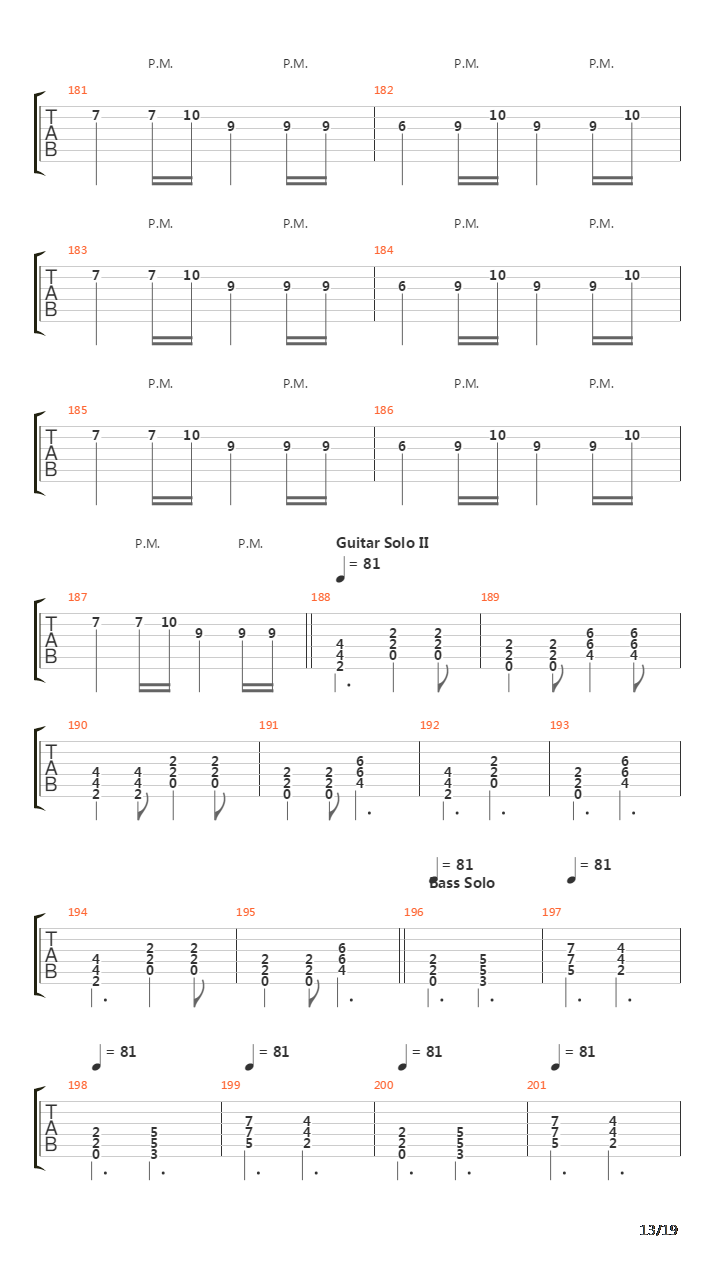 Orion吉他谱