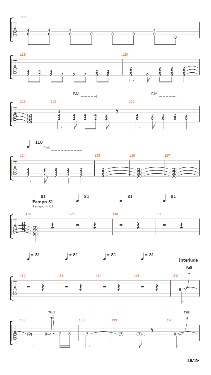 Orion吉他谱