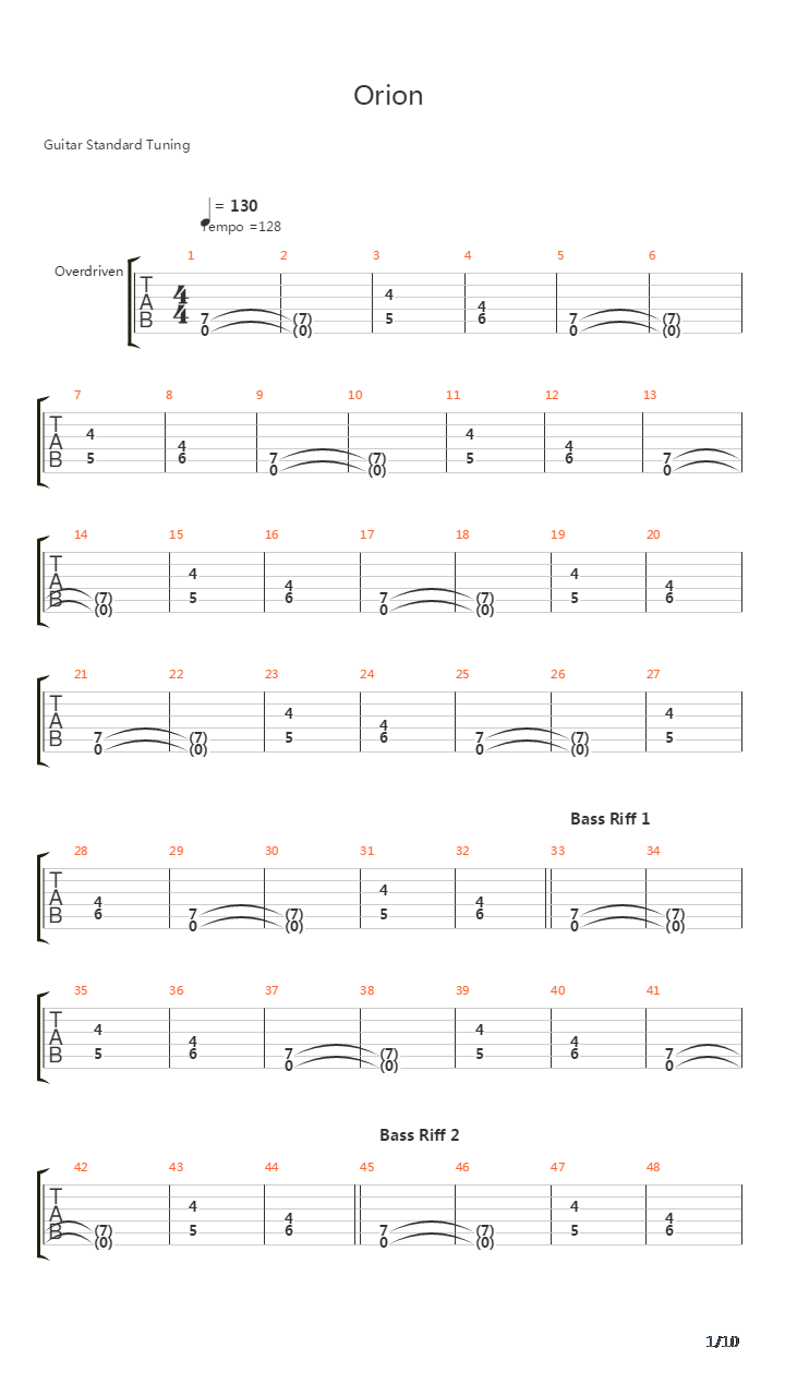 Orion(12)吉他谱