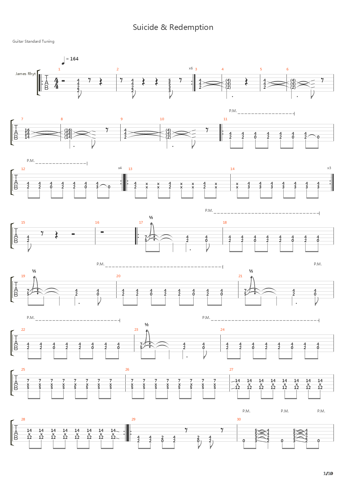 Suicide And Redemption吉他谱