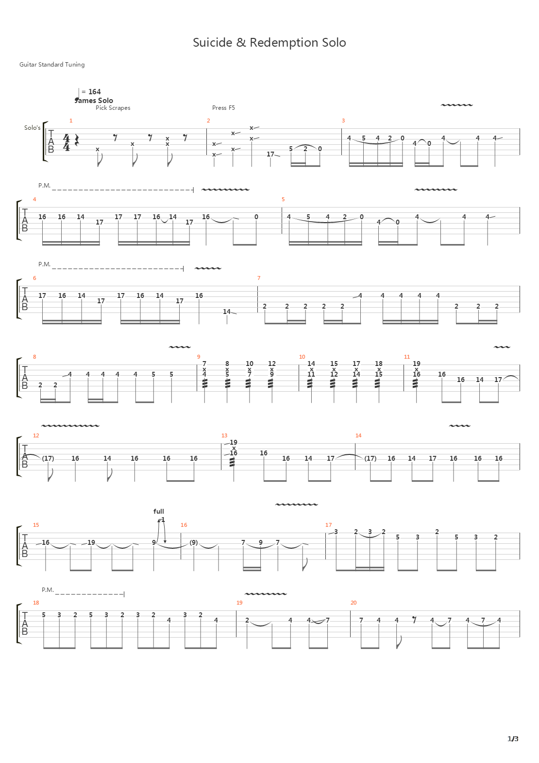 Suicide And Redemption吉他谱