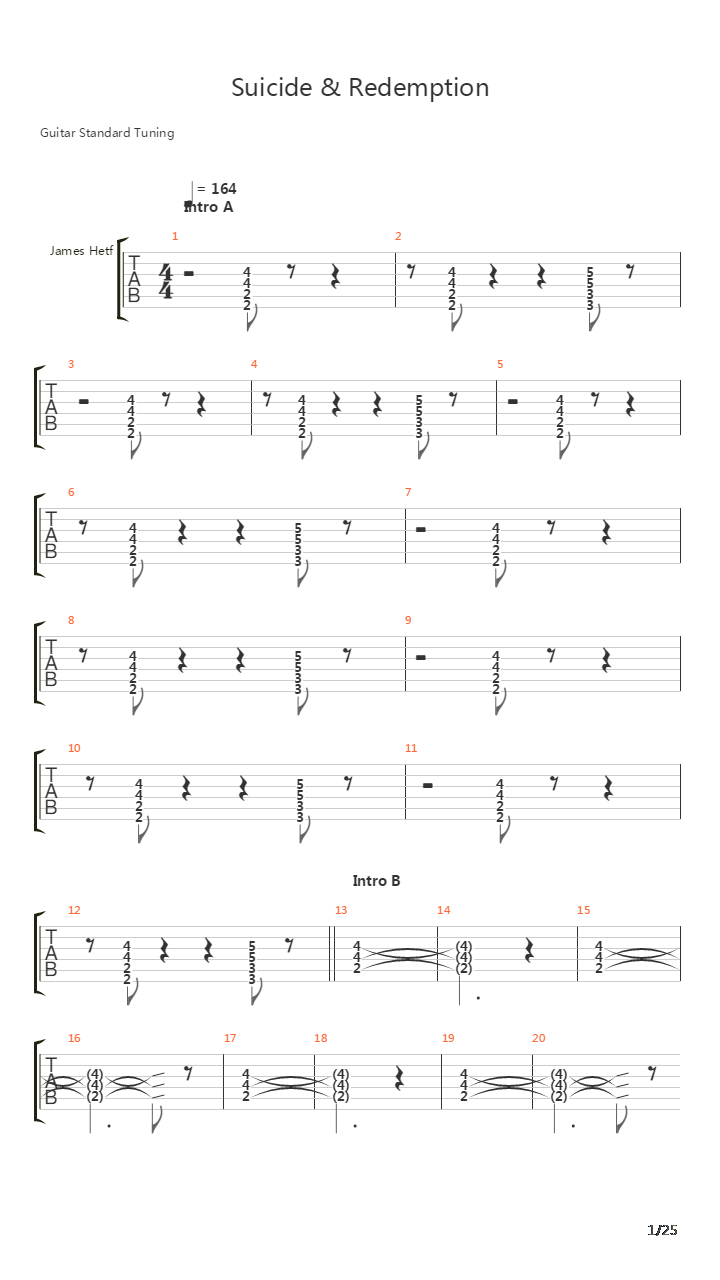 Suicide And Redemption吉他谱