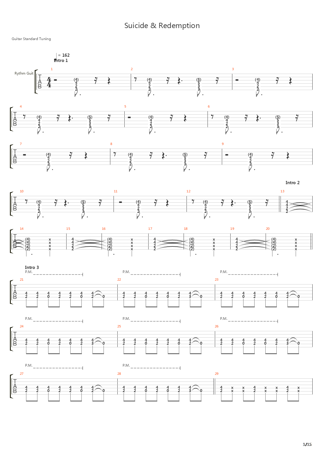 Suicide And Redemption吉他谱