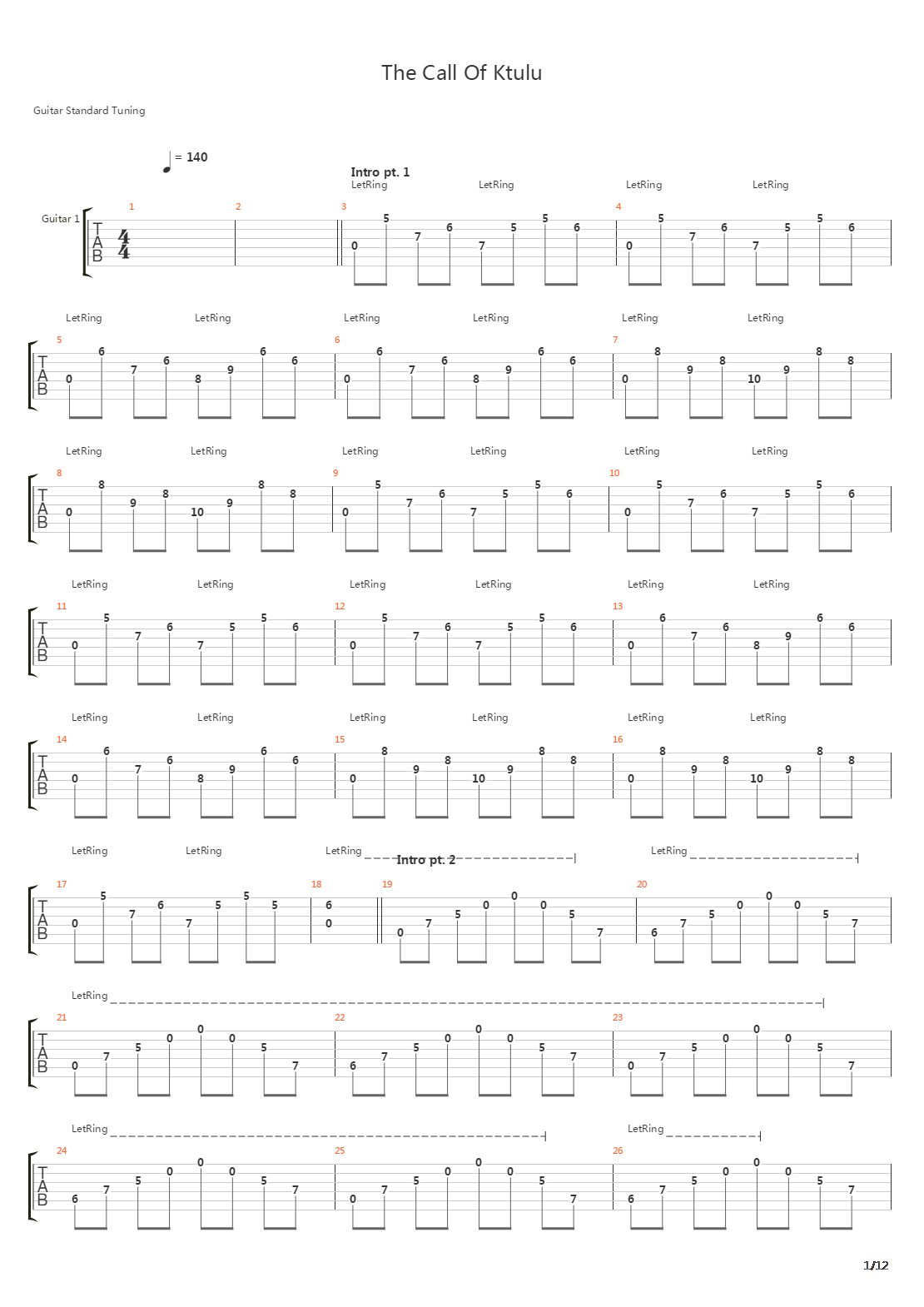 The Call Of Ktulu(14)吉他谱