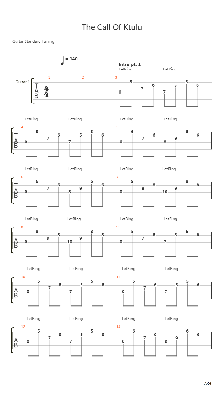 The Call Of Ktulu(14)吉他谱
