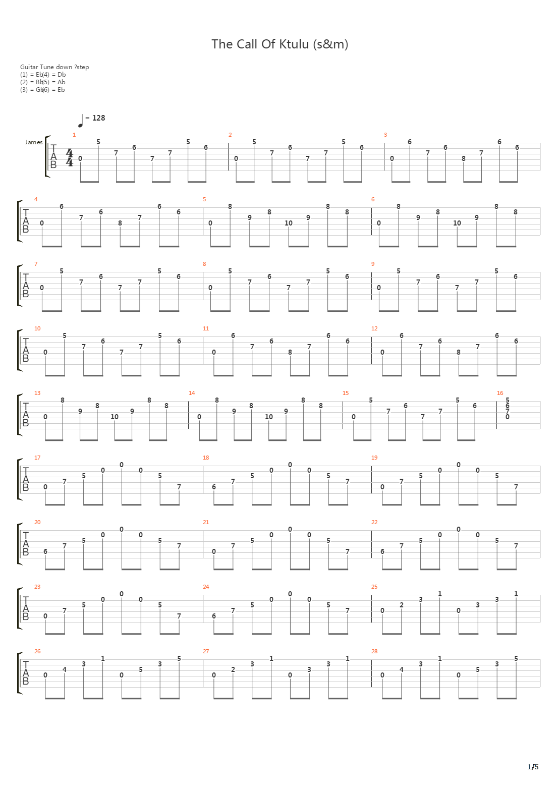 The Call Of Ktulu(15)吉他谱