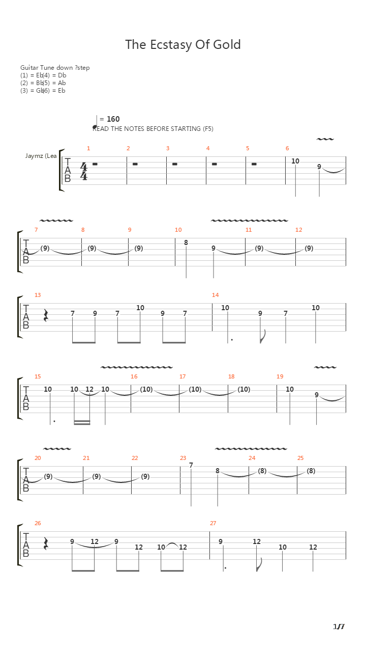 The Ecstasy Of Gold吉他谱