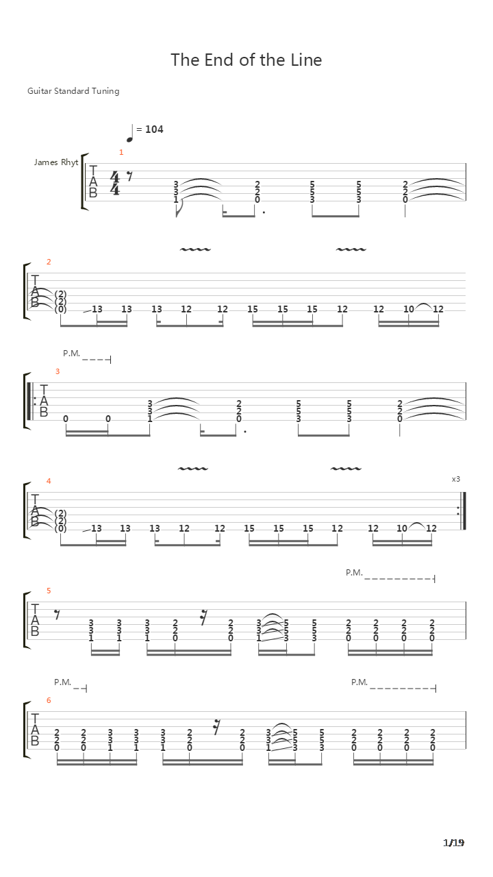 The End Of The Line吉他谱