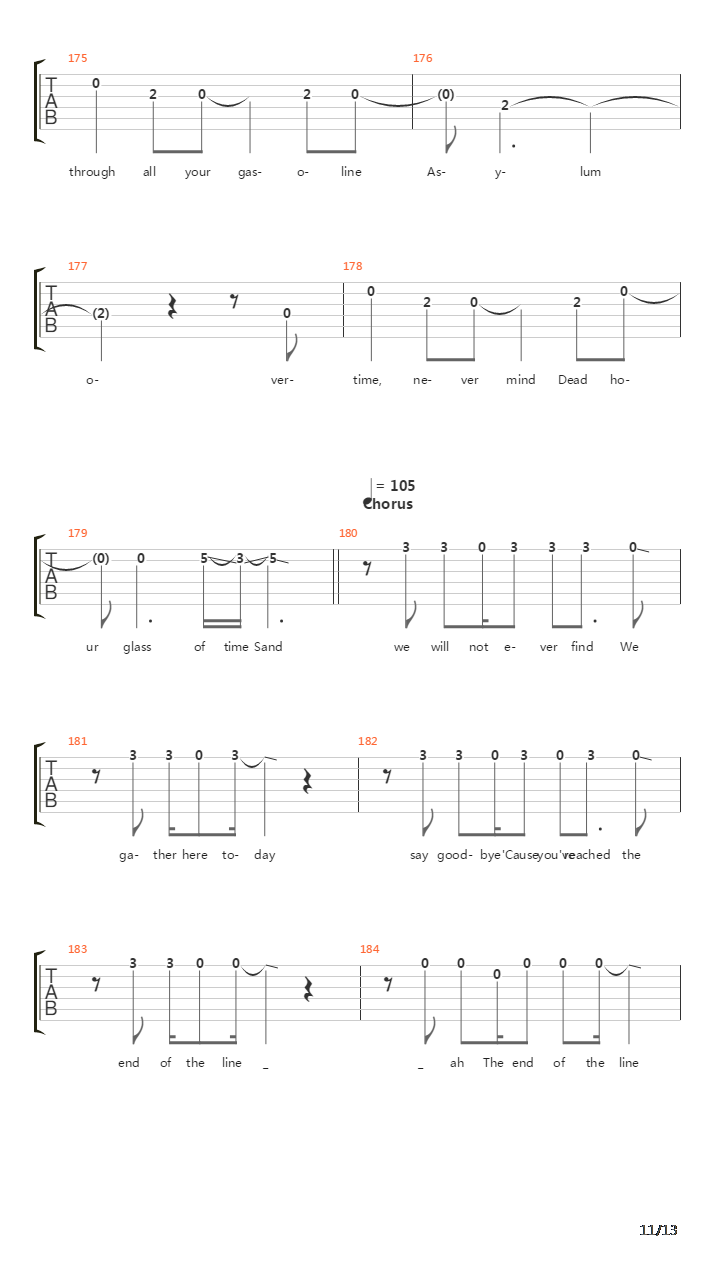 The End Of The Line吉他谱