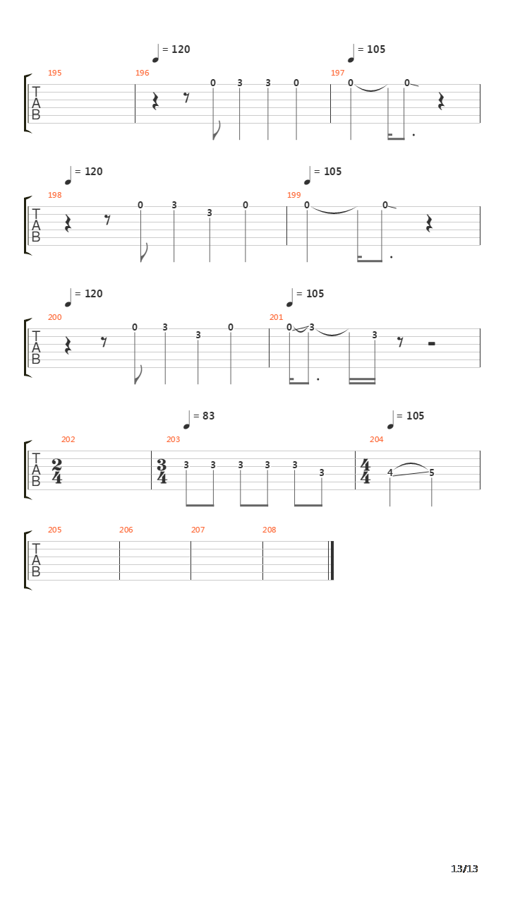 The End Of The Line吉他谱