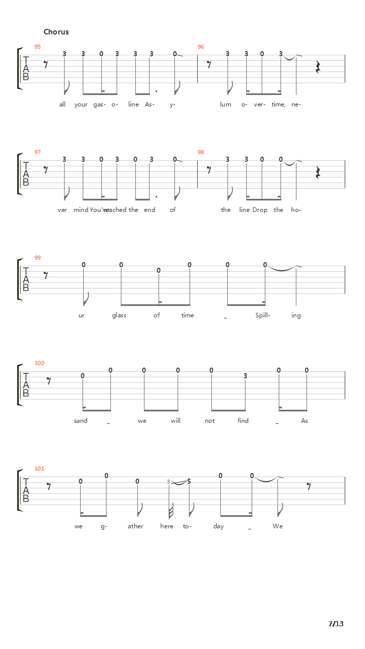 The End Of The Line吉他谱