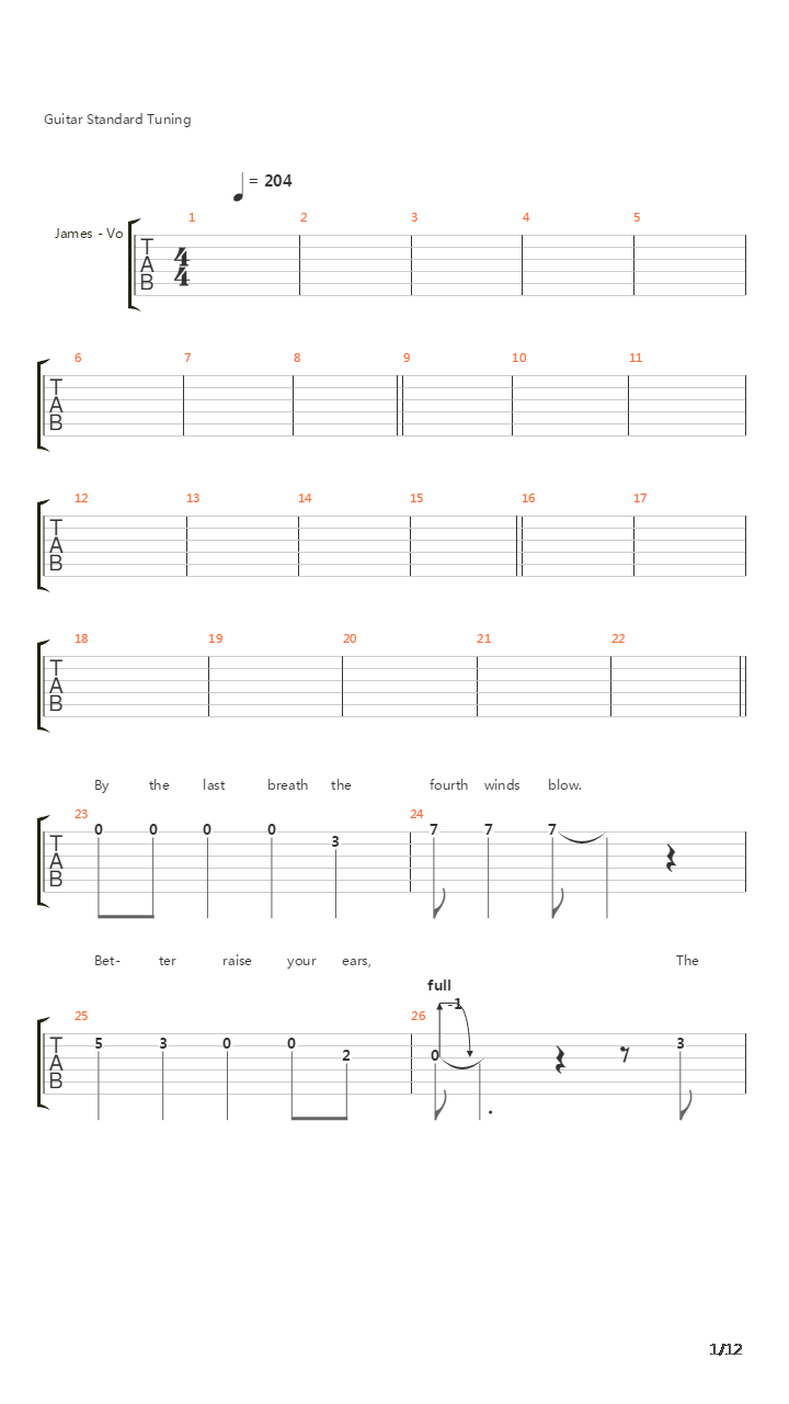 The Four Horsemen吉他谱