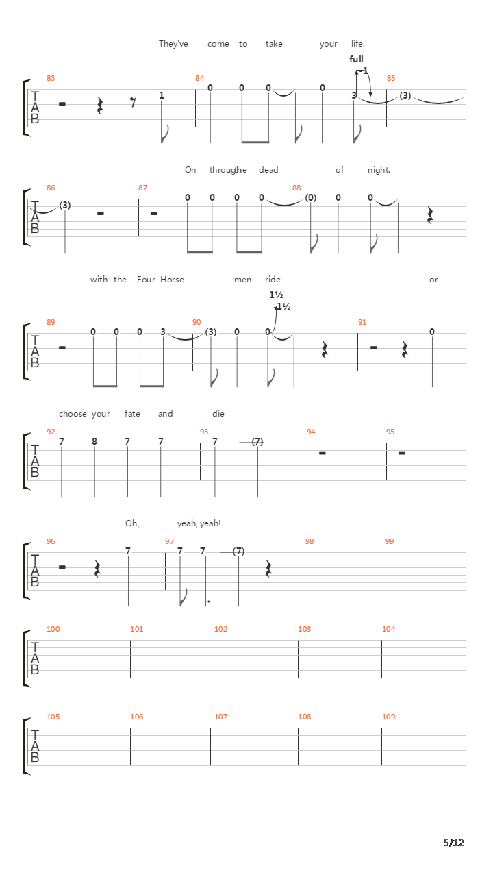 The Four Horsemen吉他谱