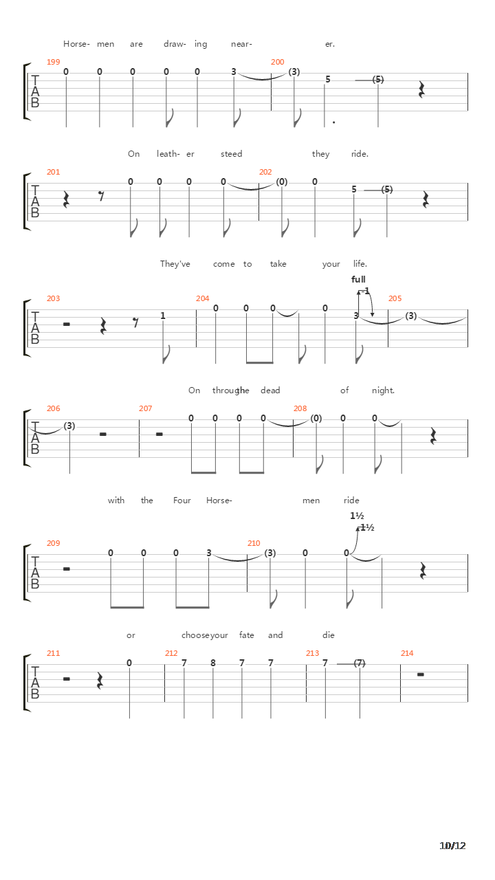 The Four Horsemen吉他谱