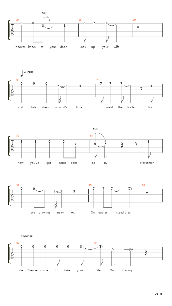 The Four Horsemen吉他谱