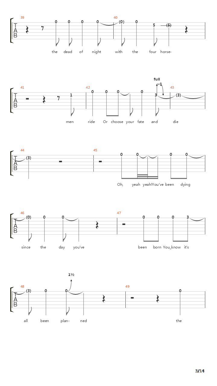 The Four Horsemen吉他谱