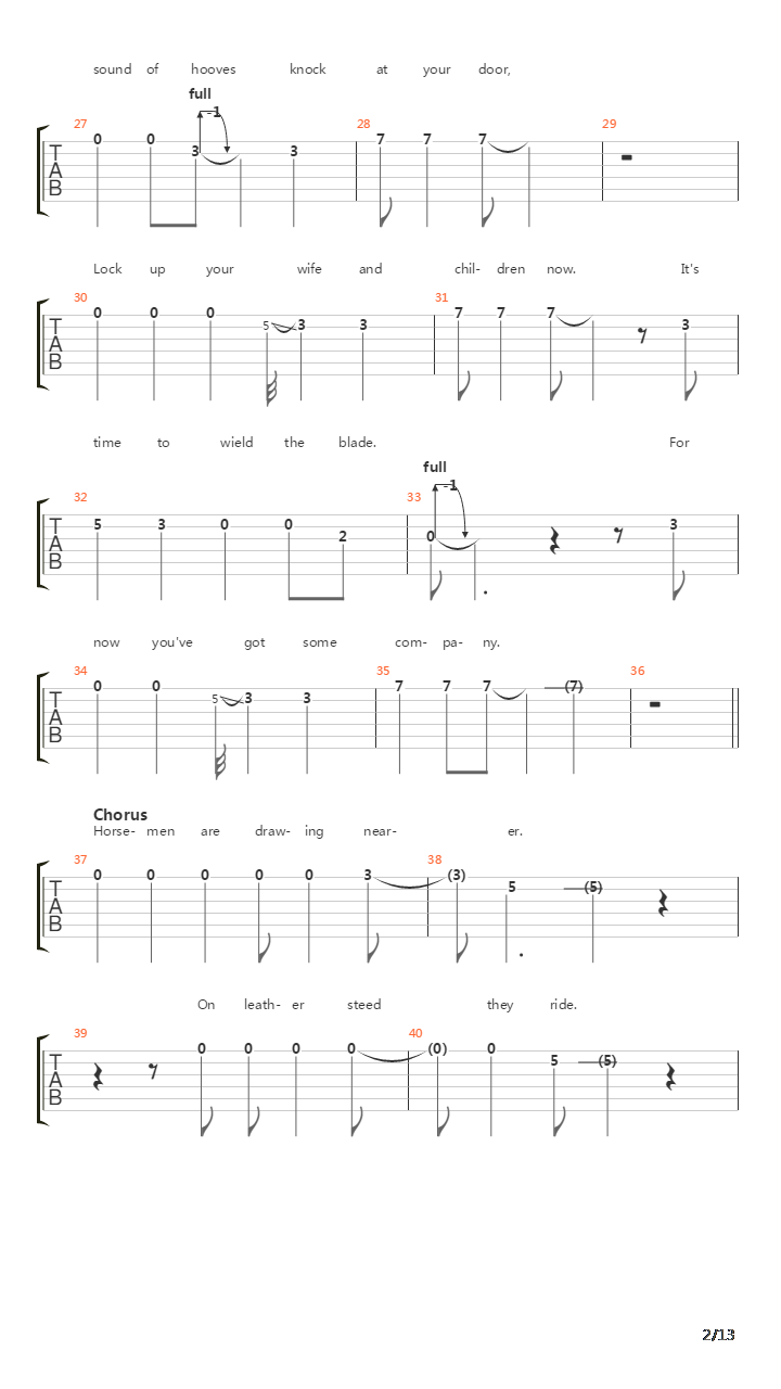 The Four Horsemen吉他谱