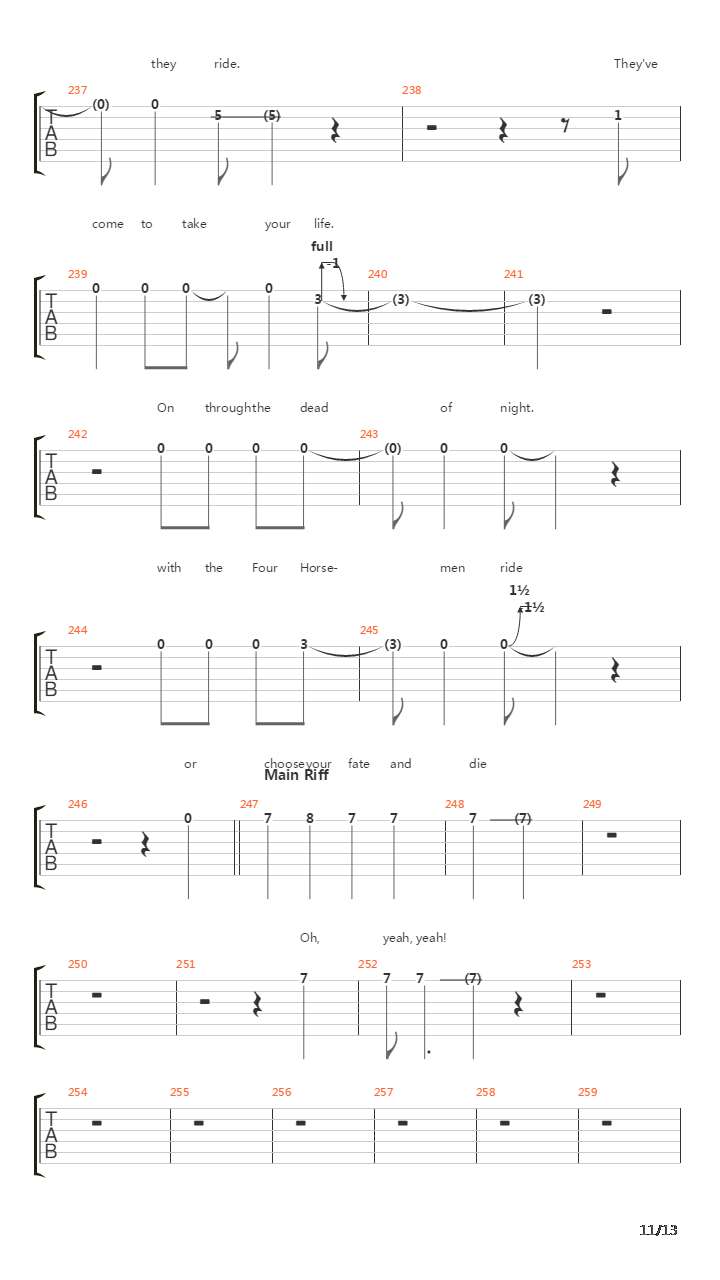 The Four Horsemen吉他谱