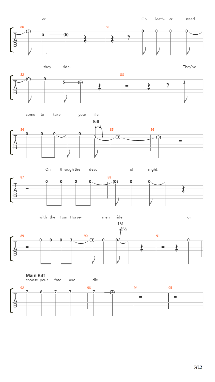 The Four Horsemen吉他谱