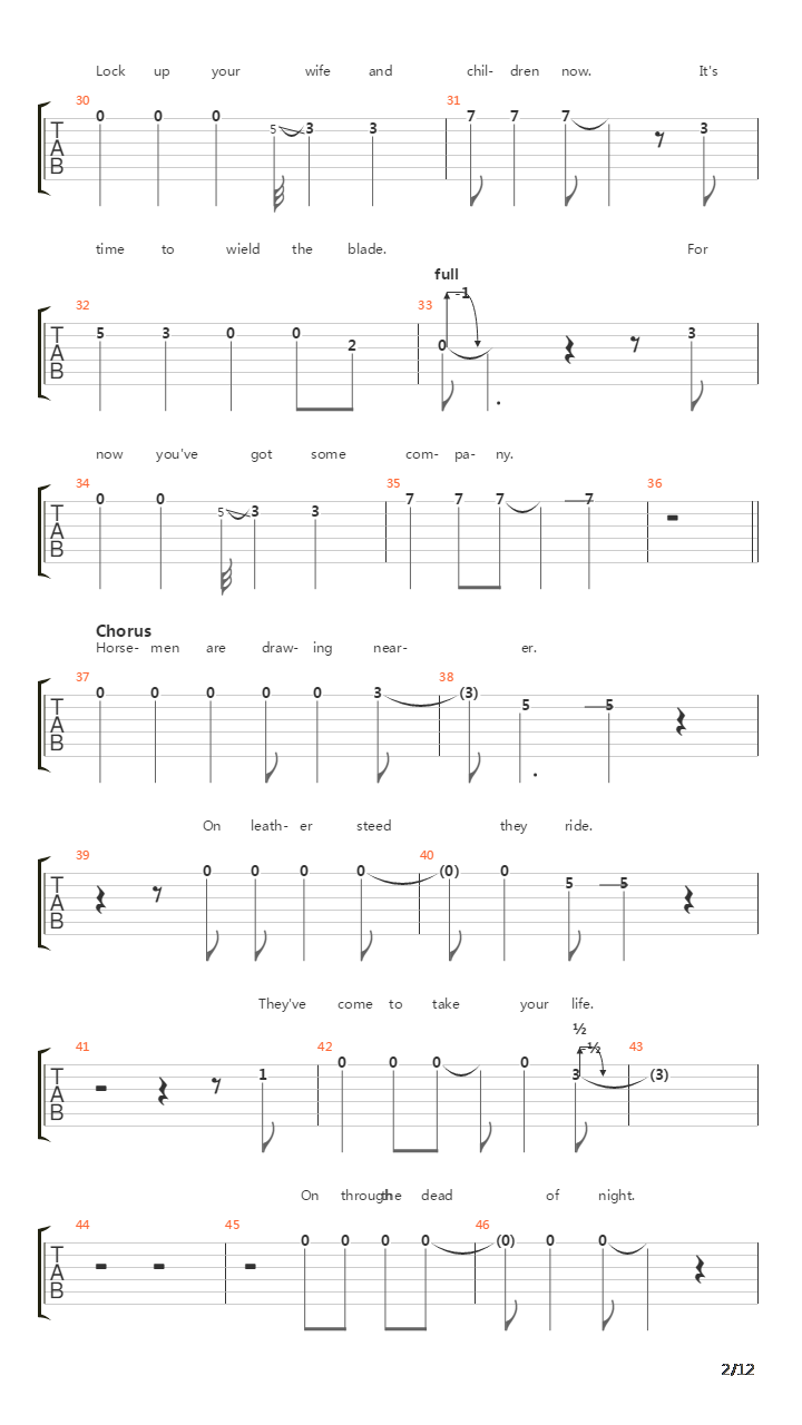 The Four Horsemen吉他谱