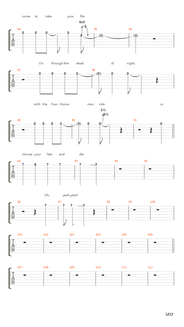 The Four Horsemen吉他谱