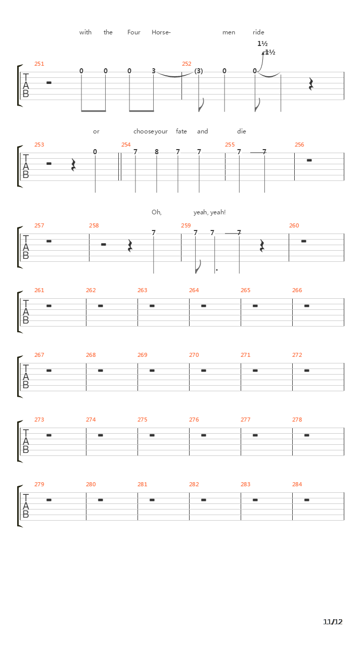 The Four Horsemen吉他谱