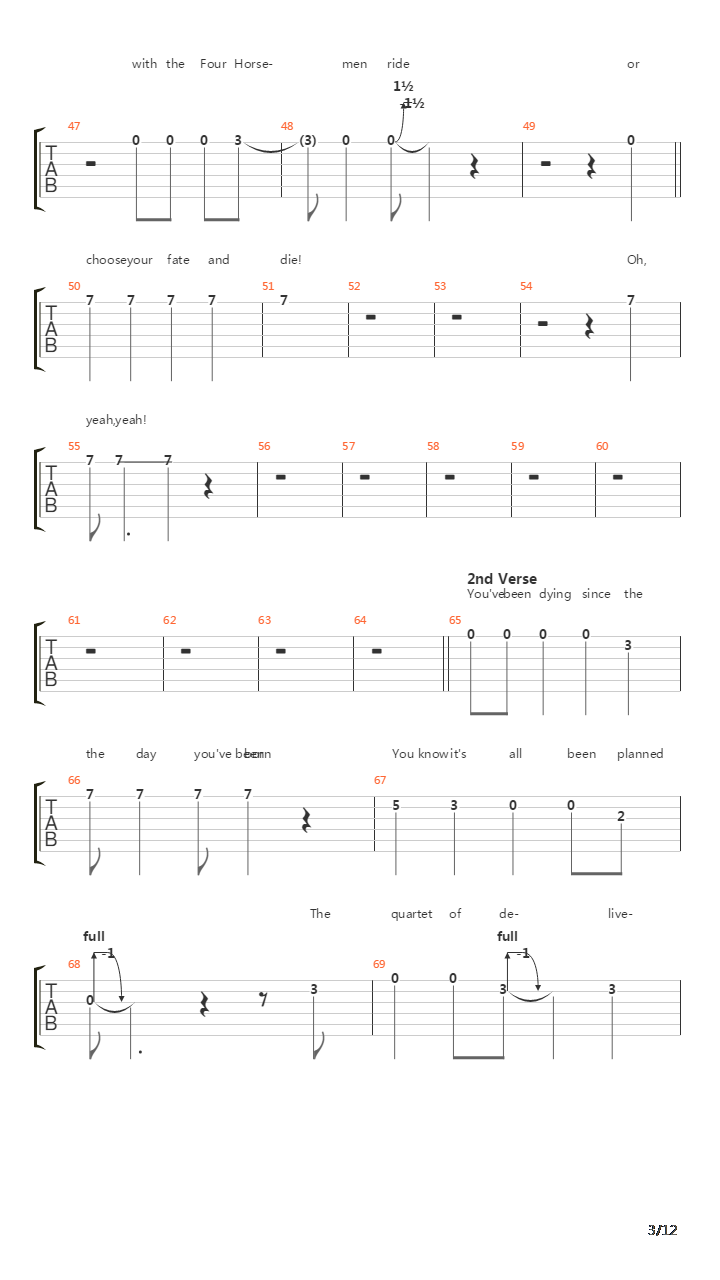 The Four Horsemen吉他谱