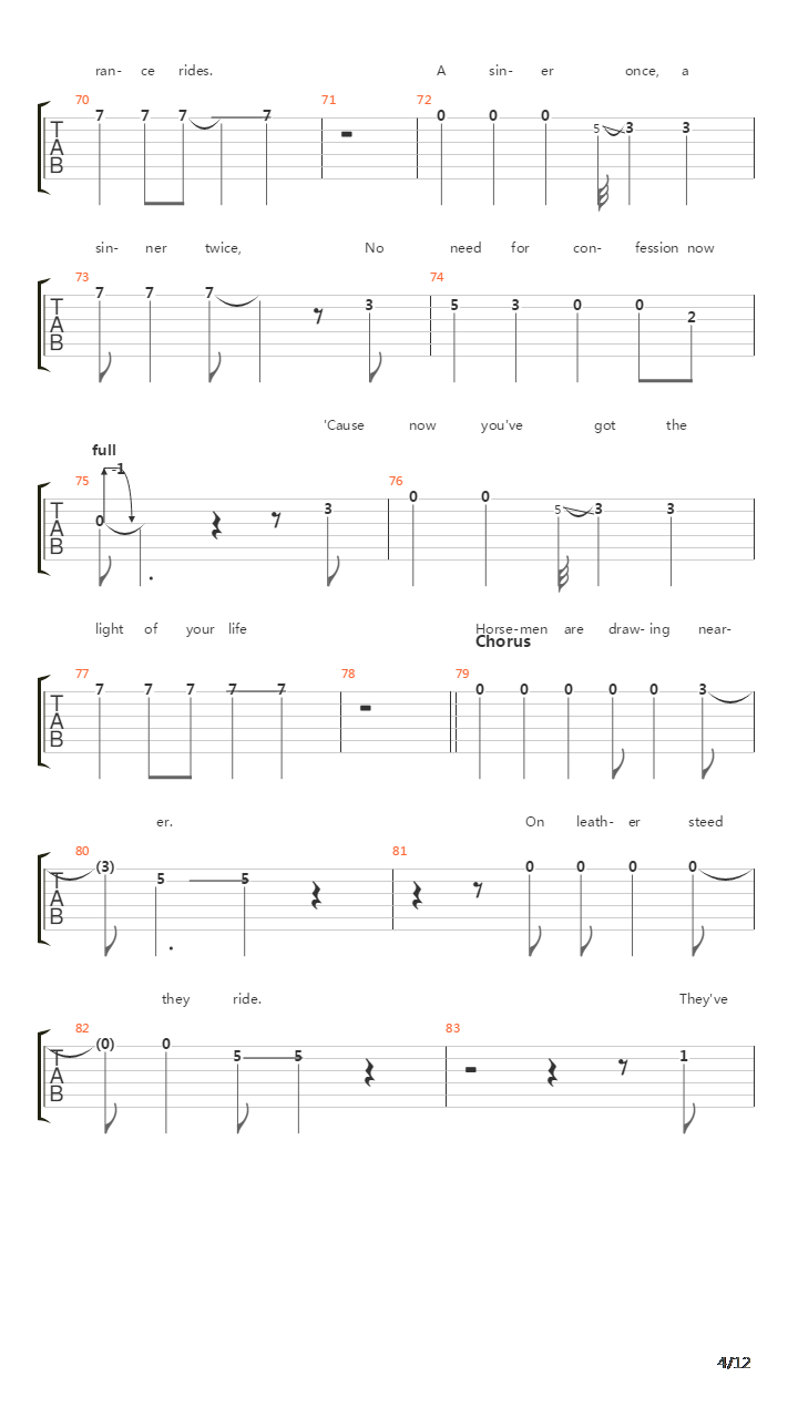 The Four Horsemen吉他谱