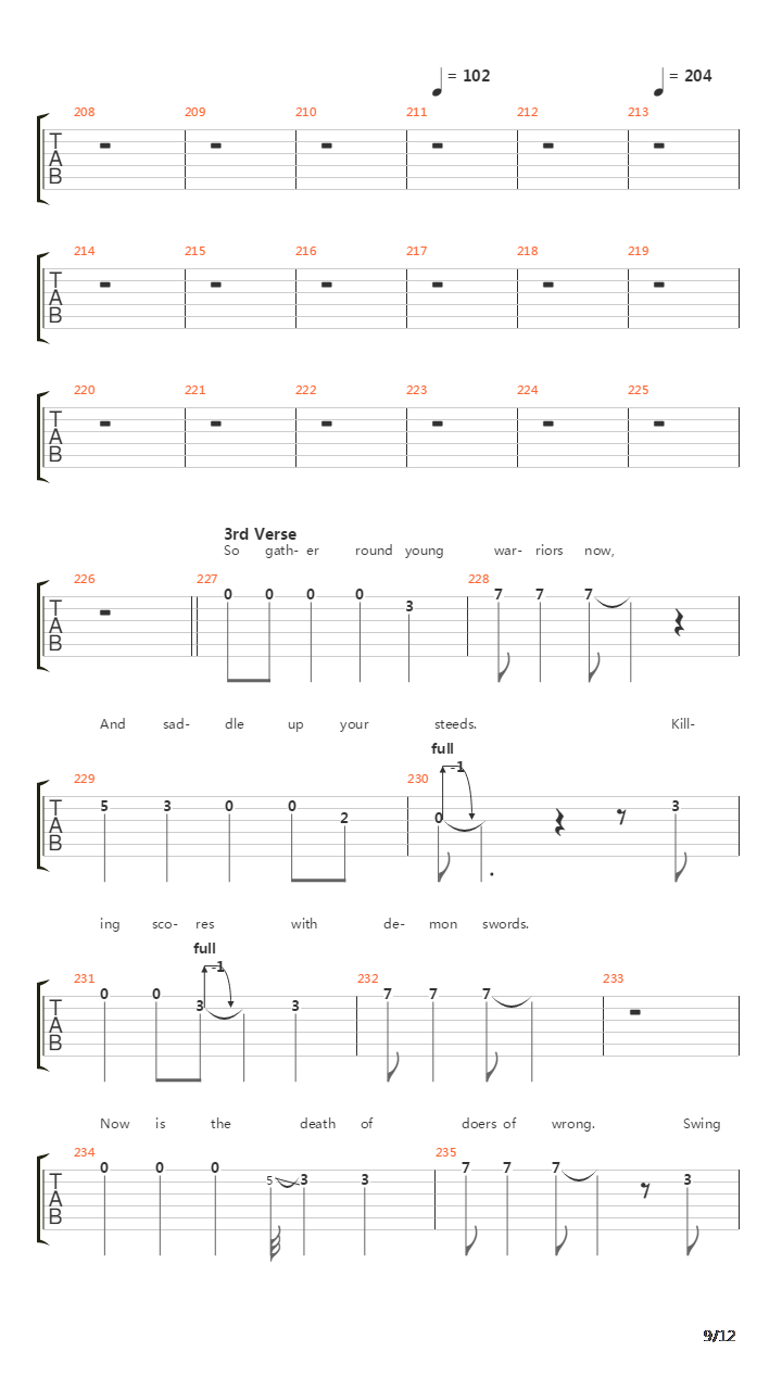 The Four Horsemen吉他谱