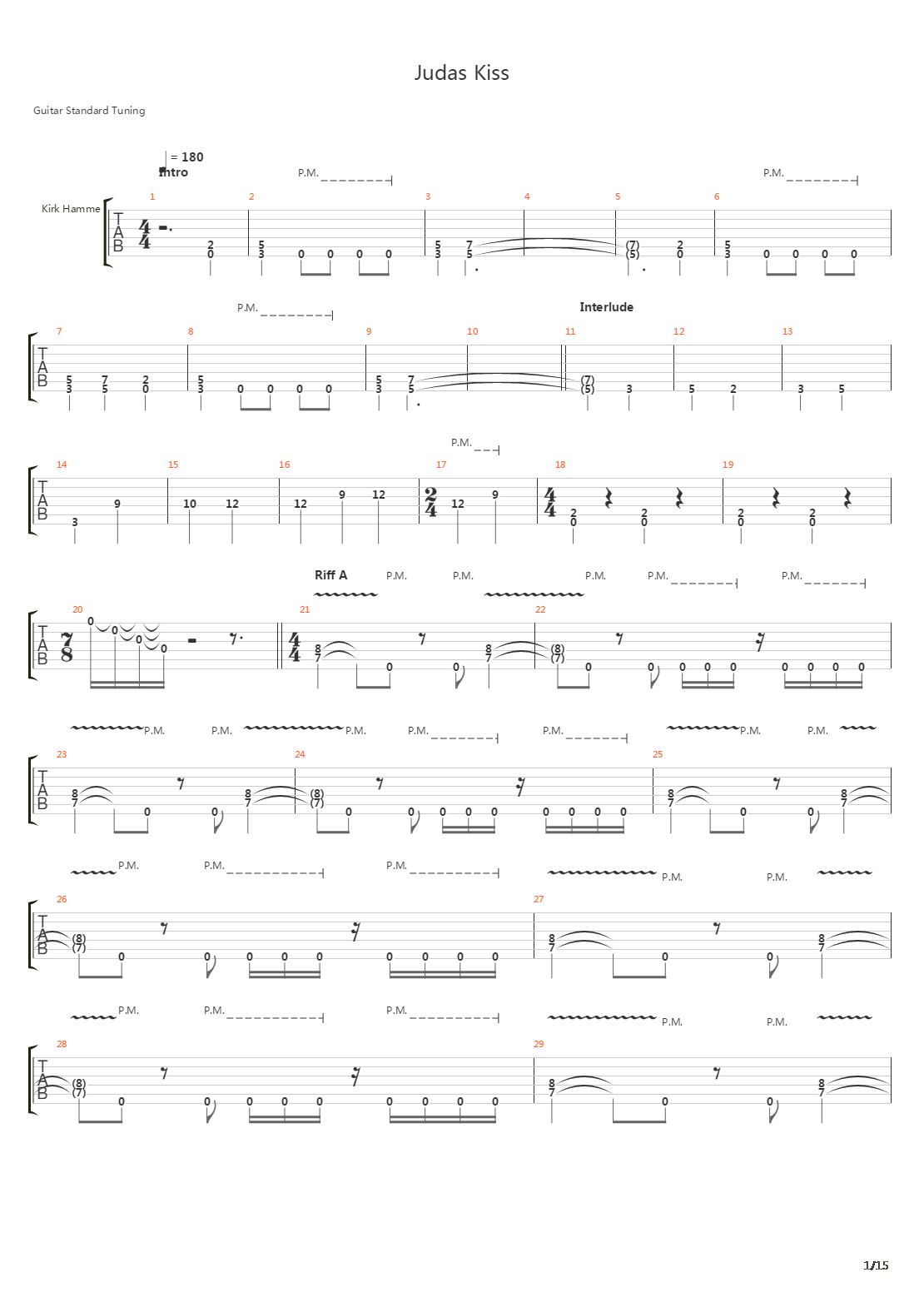 The Judas Kiss吉他谱