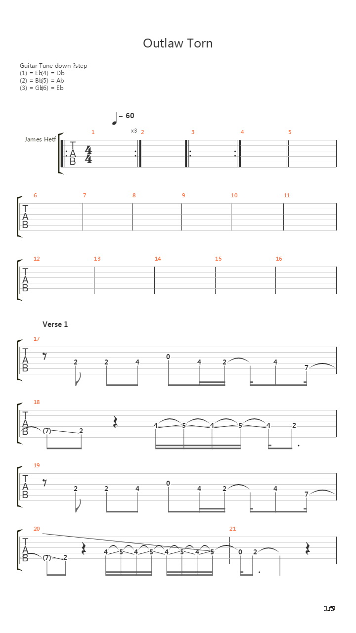 The Outlaw Torn Sm吉他谱