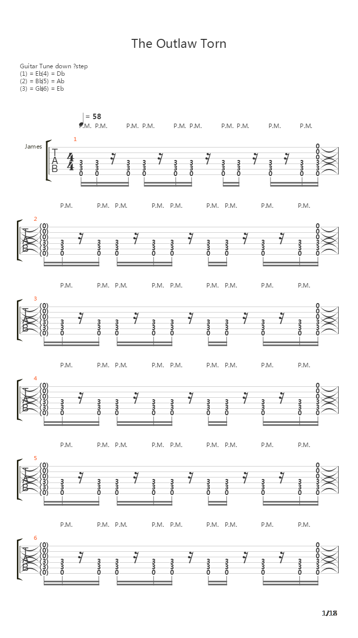 The Outlaw Torn吉他谱