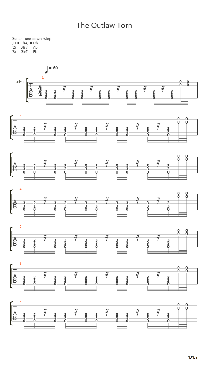 The Outlaw Torn吉他谱