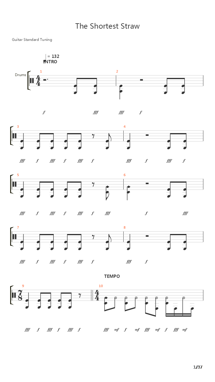 The Shortest Straw吉他谱