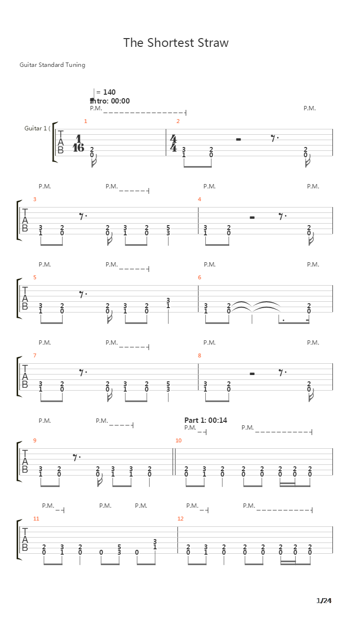 The Shortest Straw吉他谱