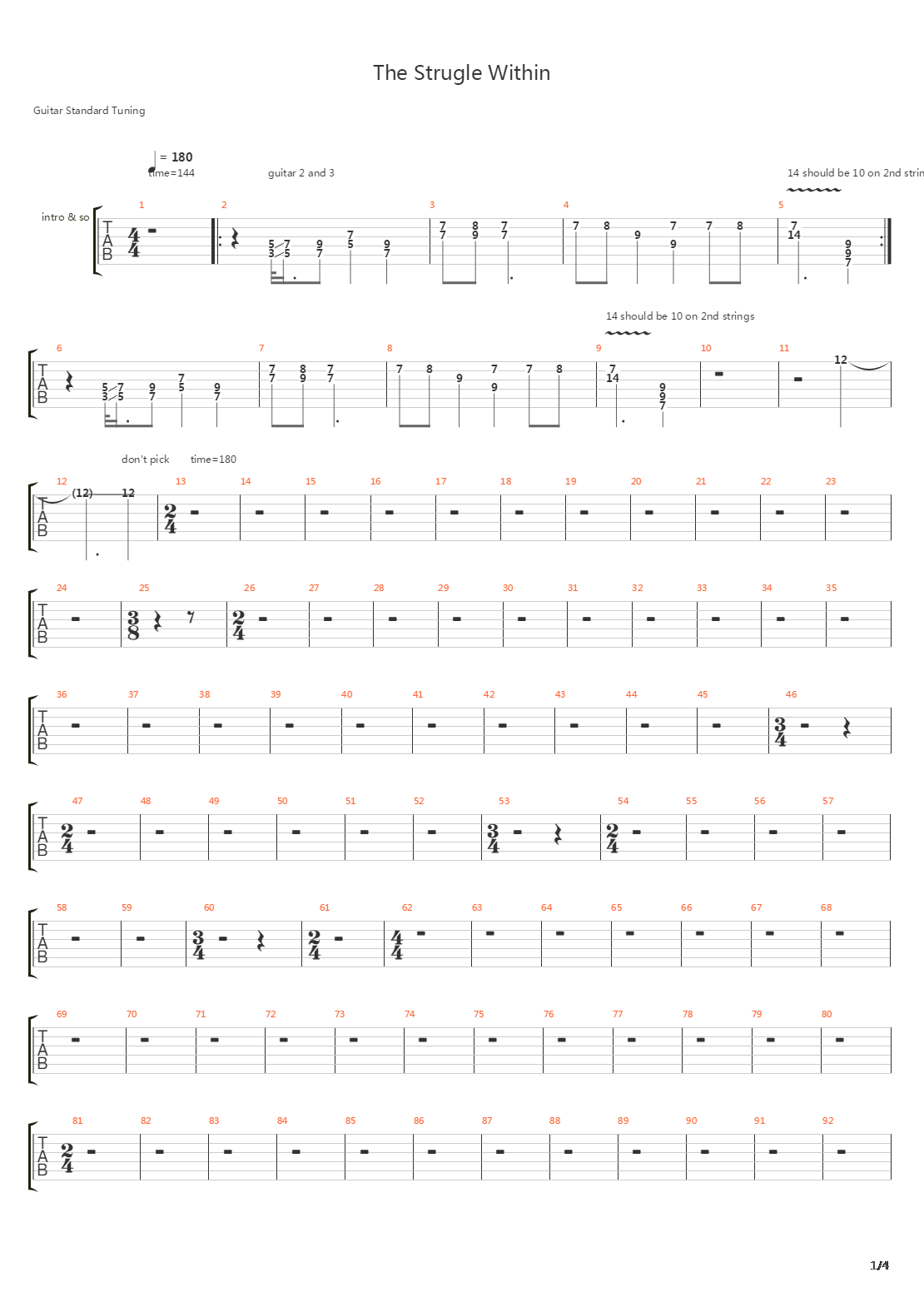 The Struggle Within吉他谱