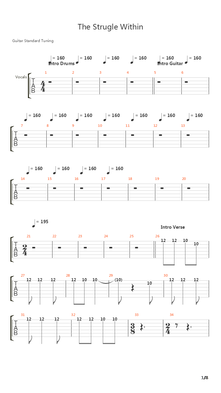The Struggle Within吉他谱