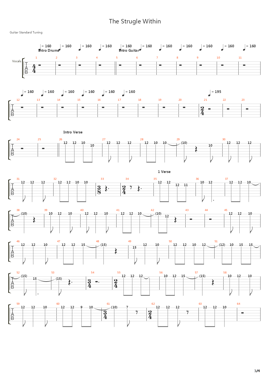 The Struggle Within吉他谱