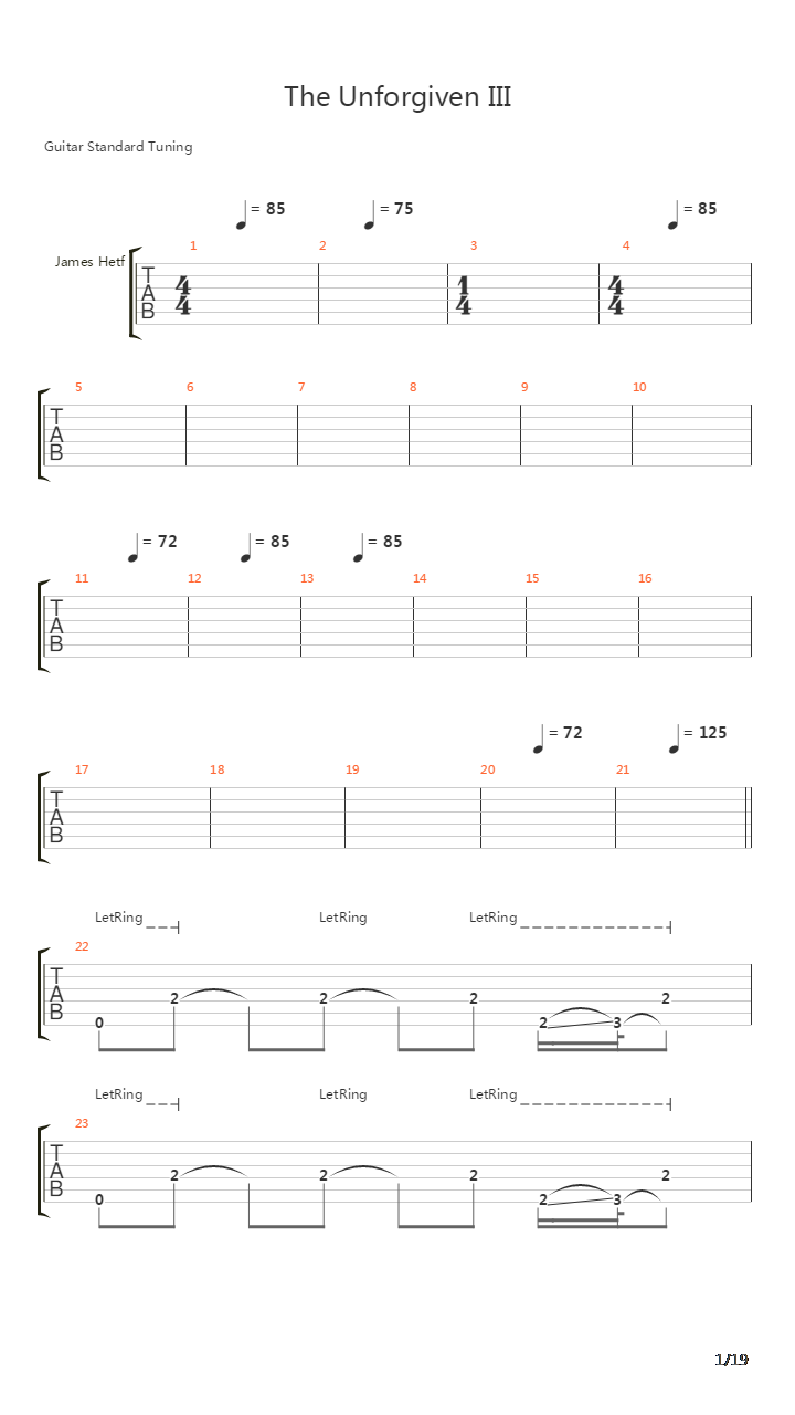 The Unforgiven Iii吉他谱