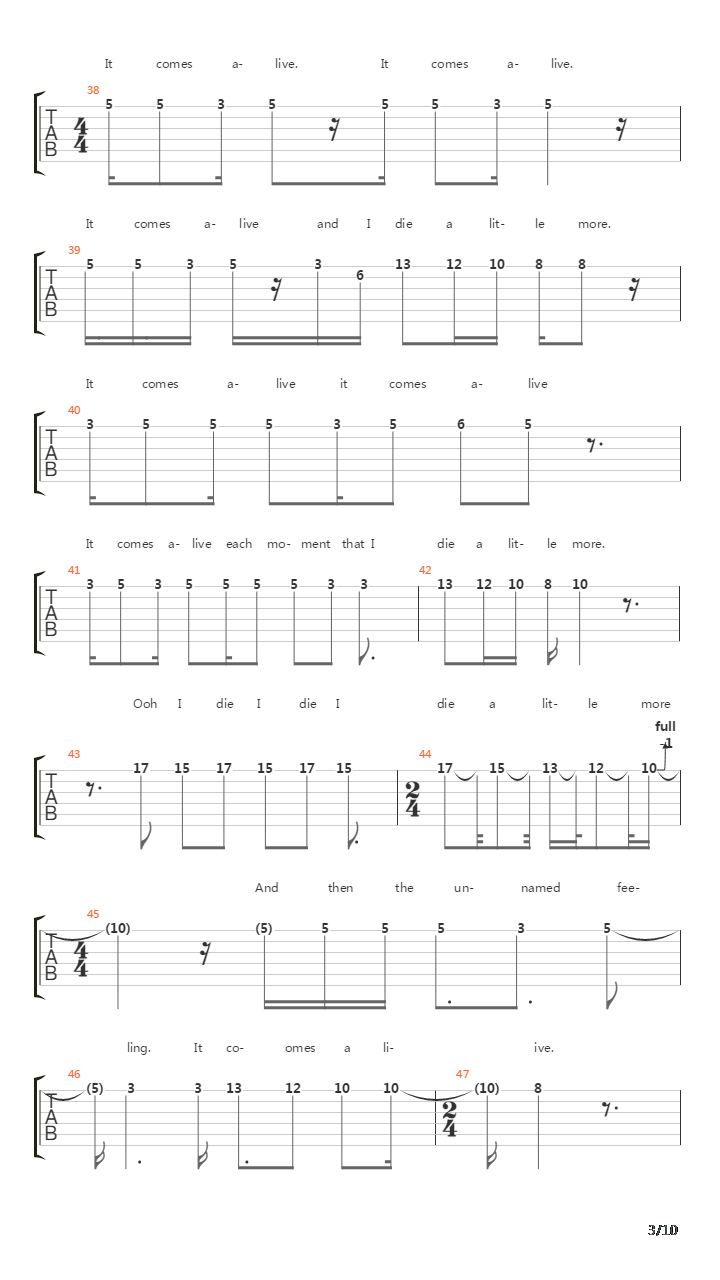 The Unnamed Feeling吉他谱