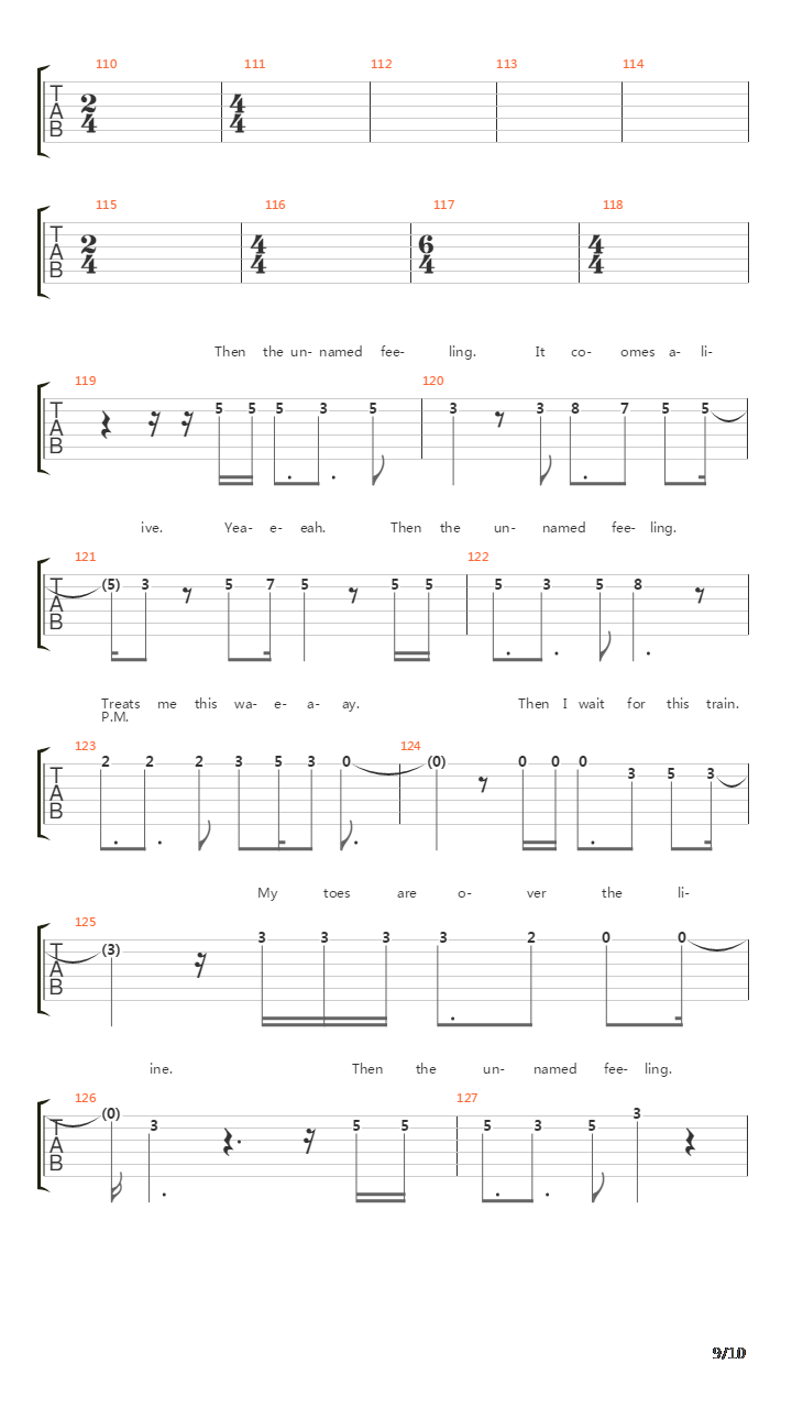 The Unnamed Feeling吉他谱