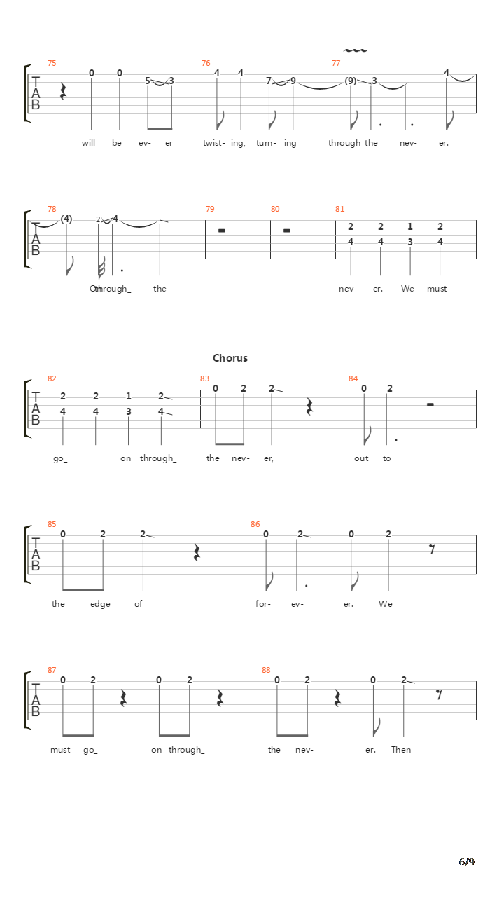 Through The Never吉他谱