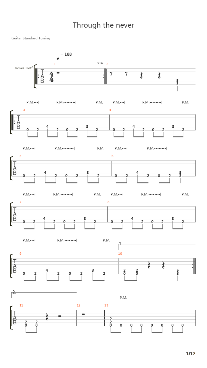Through The Never吉他谱