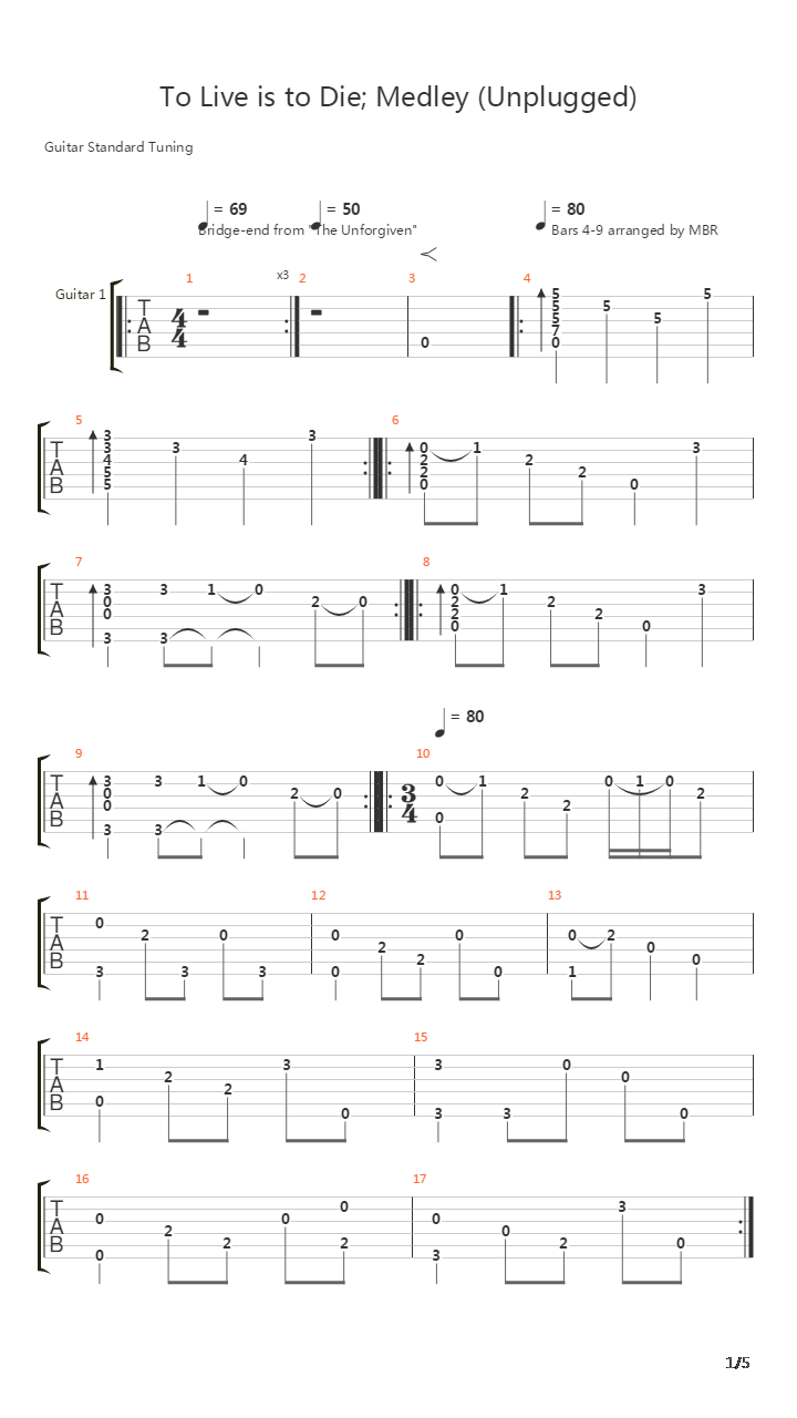 To  Is To Die吉他谱
