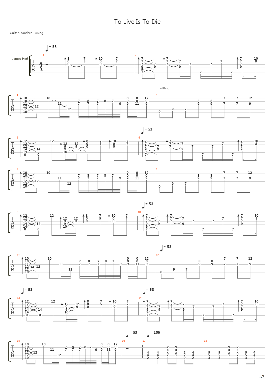 To  Is To Die吉他谱